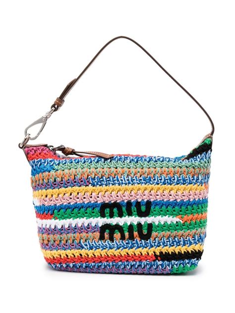 miu miu small shoulder bag|Miu Miu crochet bag.